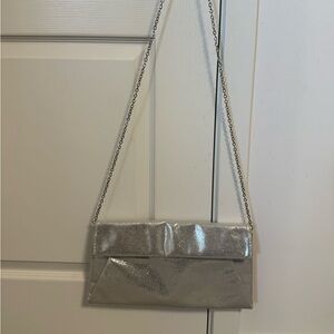 Silver/Metallic clutch